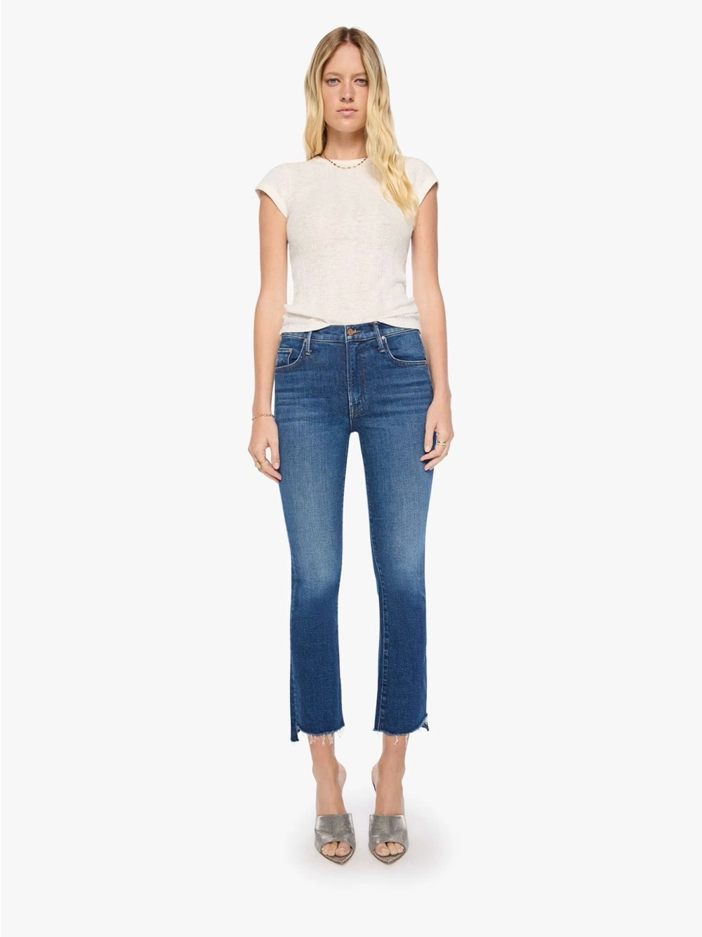MOTHER Jeans - The Insider Cropped Raw-Hem